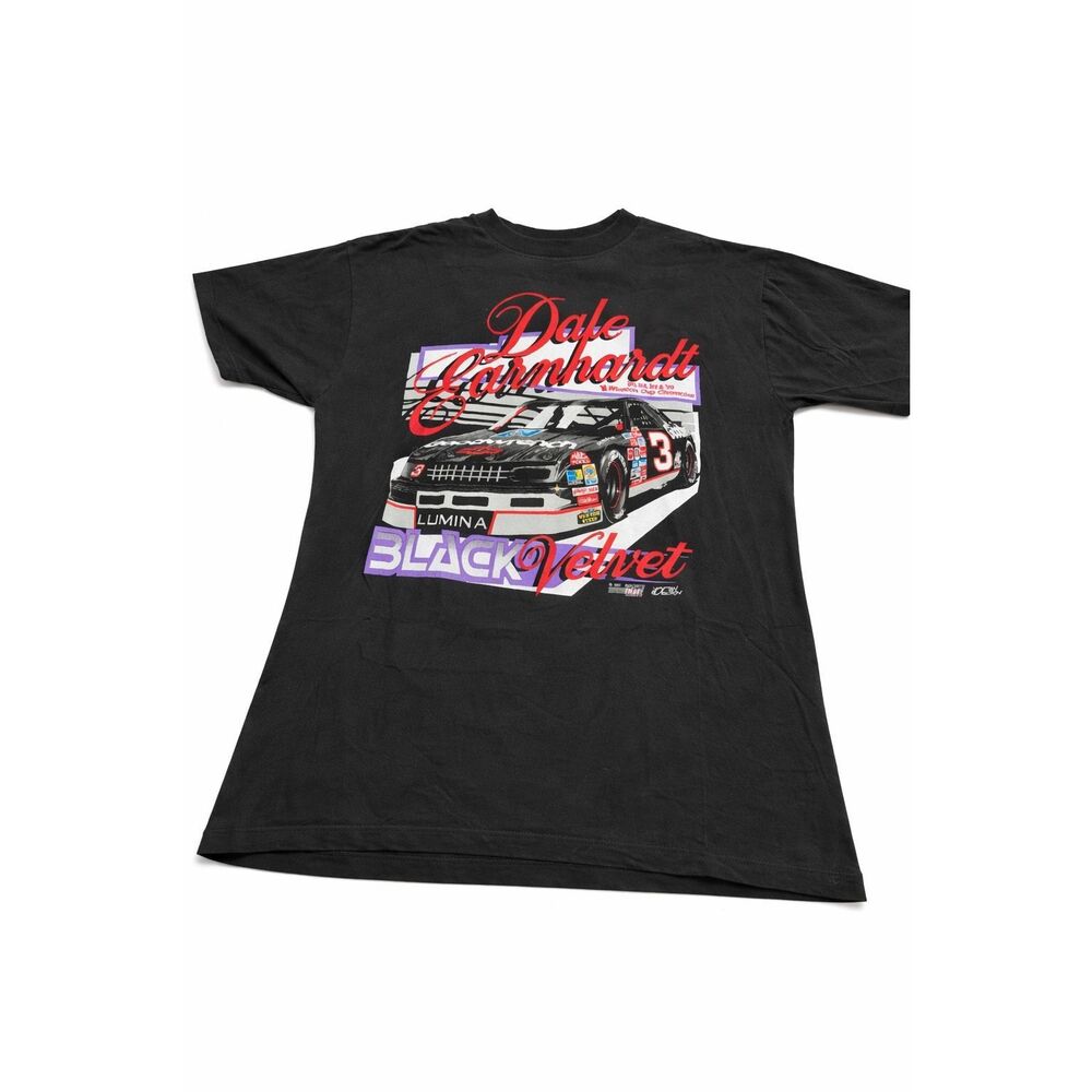 Vintage Dale Earnhardt T Shirt Mens Large Black Single Stitch Black Velvet